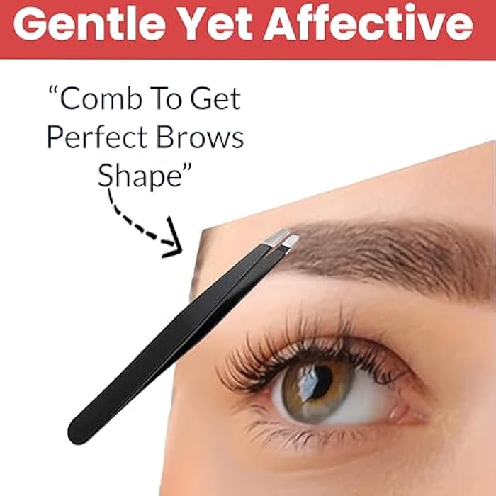 TEMPERIA (1pc) Eyebrow Tweezer for Hair Removal - Eye Brow Shaper Forceps for Women & Men - Plucker for Eyebrows, Ingrown Hair & Facial Hair - Eyebrow Grooming Tools (MN01) (HS484) - Image 3
